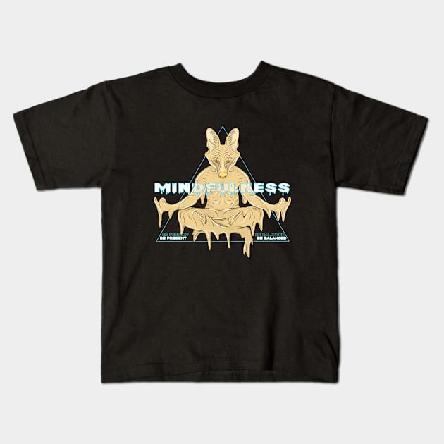 meditation maned wolf Kids T-Shirt by dwalikur